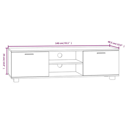 Tv-Meubel 40X40,5X35 Cm Bewerkt Hout Kleurig 140 x 40.5 x 35 cm Gerookt eiken