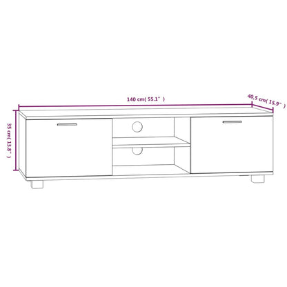 Tv-meubel 140x40,5x35 cm bewerkt hout bruin eikenkleur