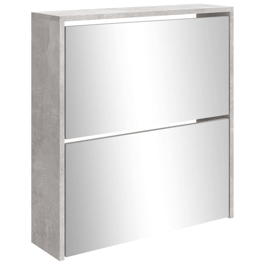 Schoenenkast met spiegel 2-laags 63x17x67 cm betongrijs 63 x 17 x 67 cm Betongrijs