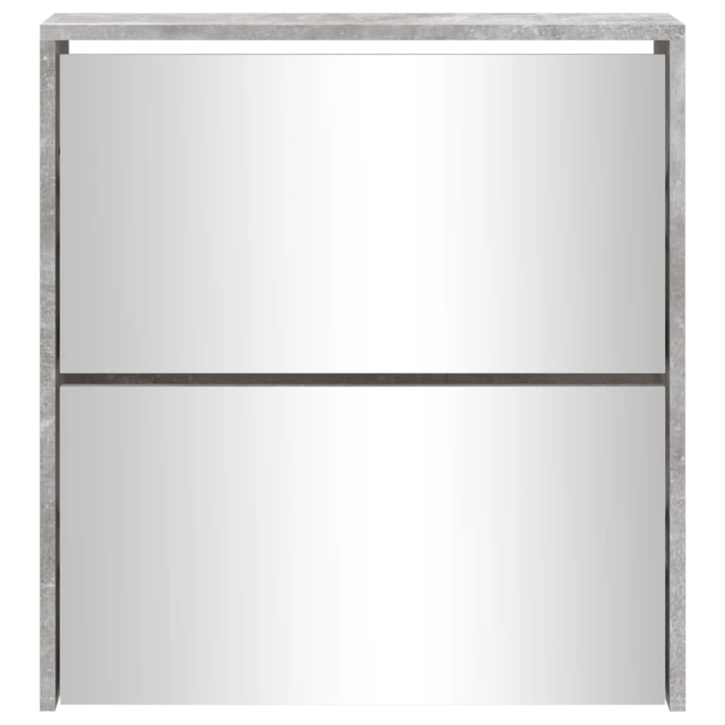 Schoenenkast met spiegel 2-laags 63x17x67 cm betongrijs 63 x 17 x 67 cm Betongrijs