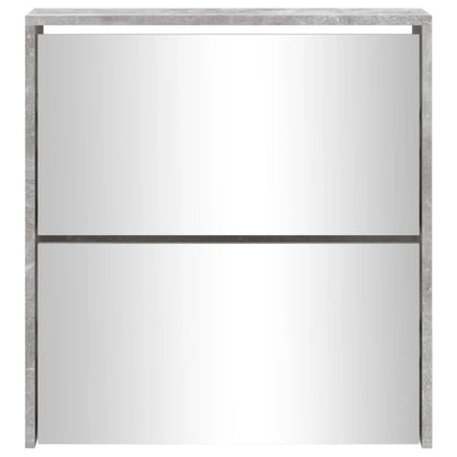Schoenenkast met spiegel 2-laags 63x17x67 cm betongrijs 63 x 17 x 67 cm Betongrijs