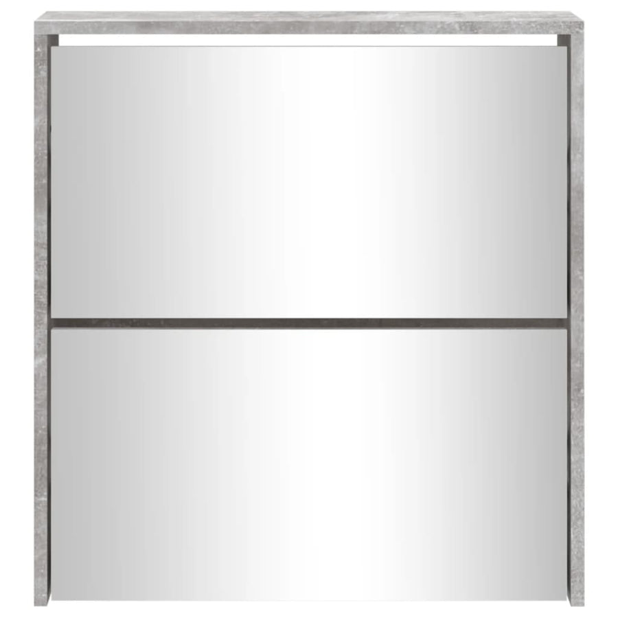 Schoenenkast met spiegel 2-laags 63x17x67 cm betongrijs 63 x 17 x 67 cm Betongrijs
