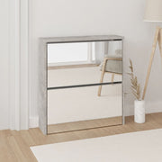 Schoenenkast met spiegel 63x17x67 cm betongrijs