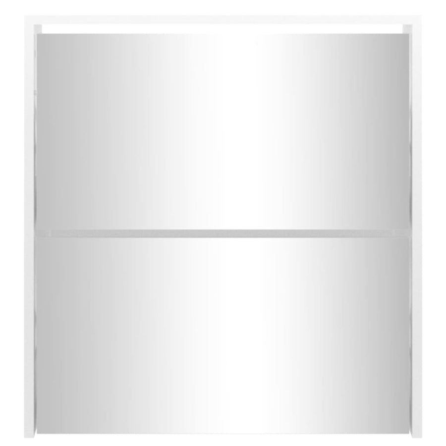 Schoenenkast met spiegel 2-laags 63x17x67 cm hoogglans wit 63 x 17 x 67 cm Hoogglans wit