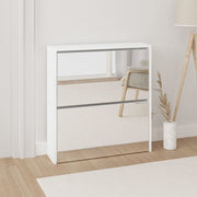 Schoenenkast met spiegel 63x17x67 cm hoogglans wit