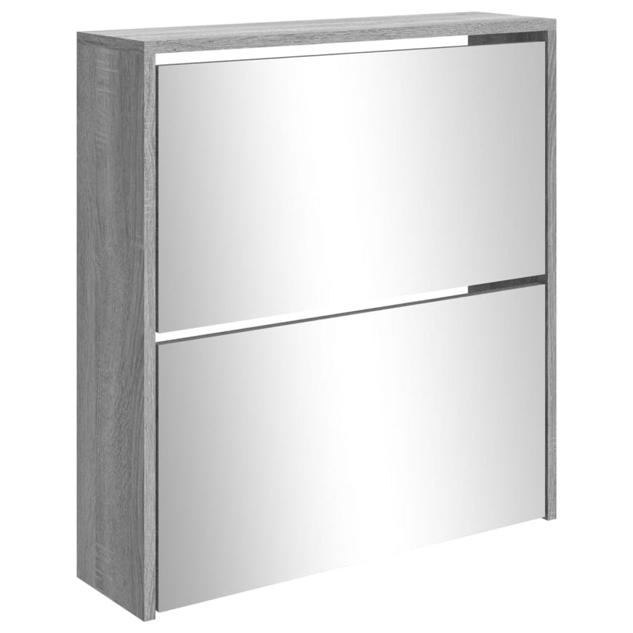 Schoenenkast met spiegel 2-laags 63x17x67 cm grijs sonoma 63 x 17 x 67 cm Grijs sonoma