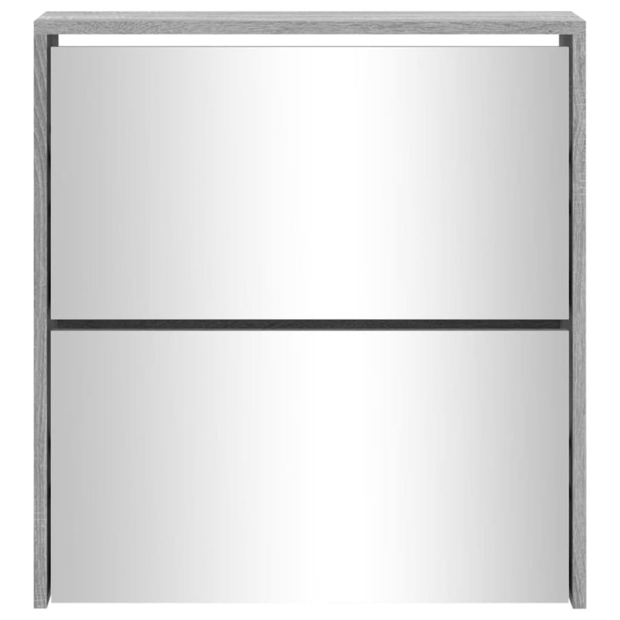 Schoenenkast met spiegel 2-laags 63x17x67 cm grijs sonoma 63 x 17 x 67 cm Grijs sonoma