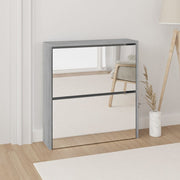 Schoenenkast met spiegel 63x17x67 cm grijs sonoma
