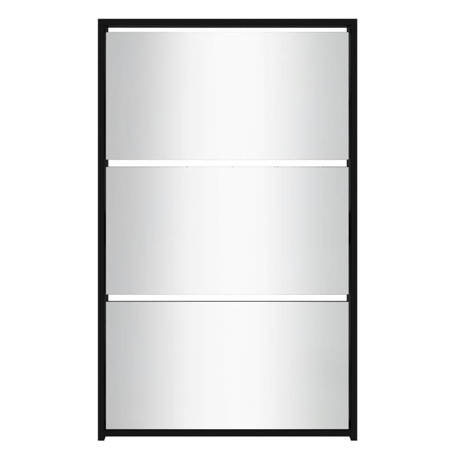 Schoenenkast met spiegel 3-laags 63x17x102,5 cm zwart 63 x 17 x 102.5 cm Zwart
