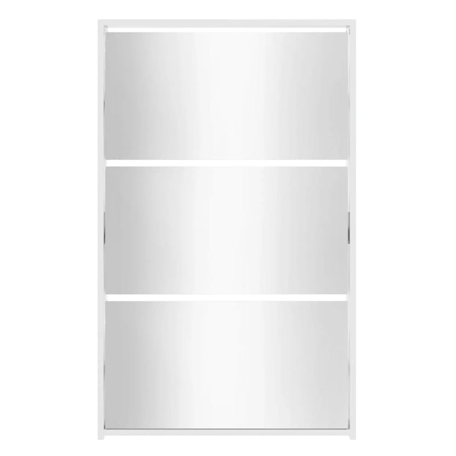 Schoenenkast met spiegel 3-laags 63x17x102,5 cm hoogglans wit 63 x 17 x 102.5 cm Hoogglans wit