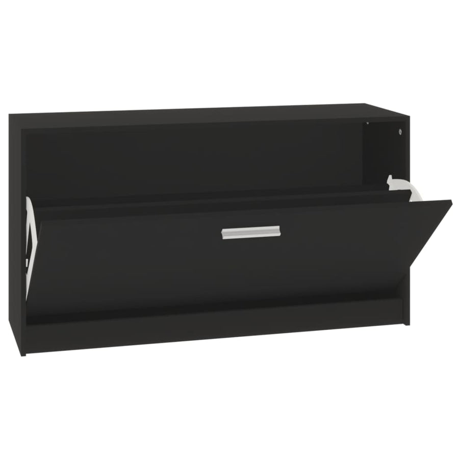 Schoenenbank 80x24x45 cm bewerkt hout zwart Zwart