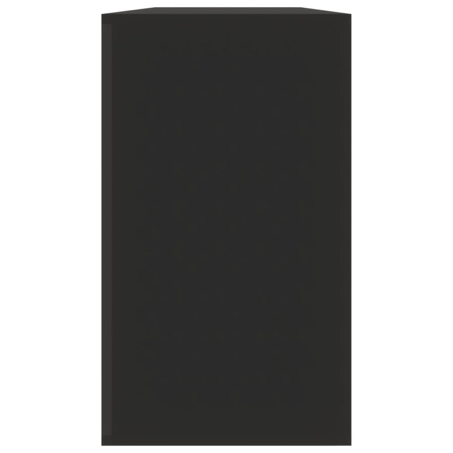 Schoenenbank 80x24x45 cm bewerkt hout zwart Zwart