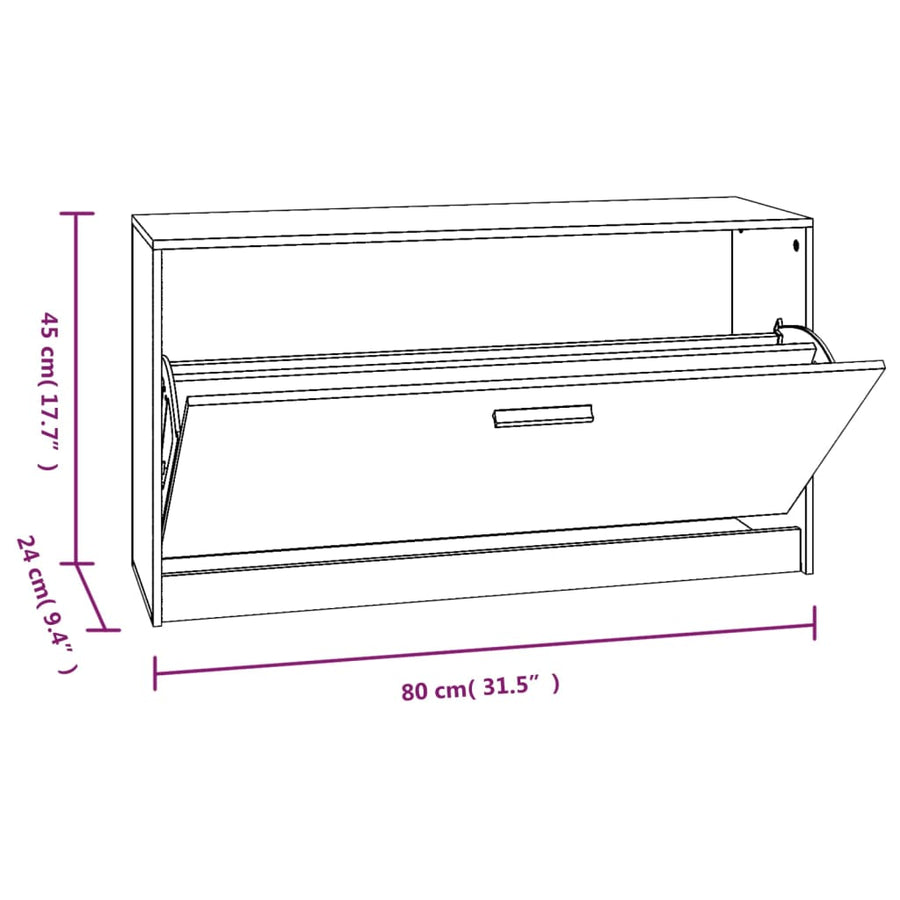 Schoenenbank 80x24x45 cm bewerkt hout zwart Zwart