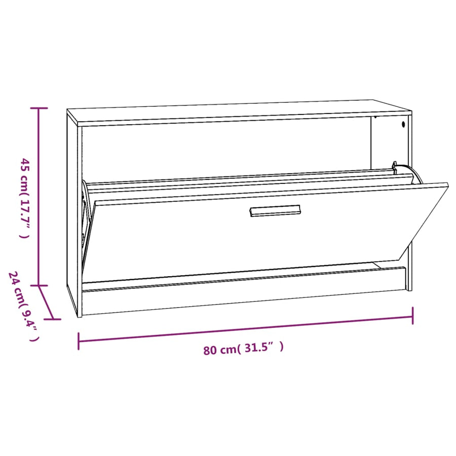 Schoenenbank 80x24x45 cm bewerkt hout gerookt eiken Gerookt eiken