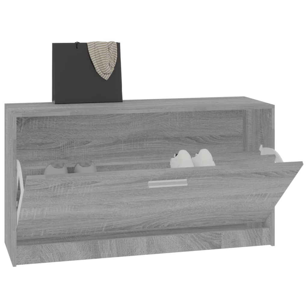 Schoenenbank 80x24x45 cm bewerkt hout grijs sonoma eikenkleur Grijs sonoma