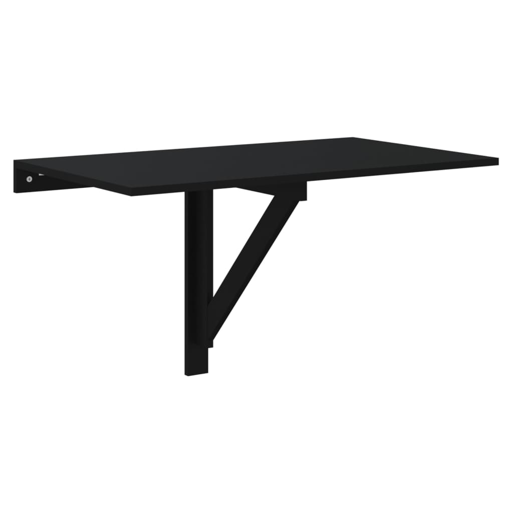Wandtafel Inklapbaar 00X60X56 Cm Bewerkt Hout Zwart