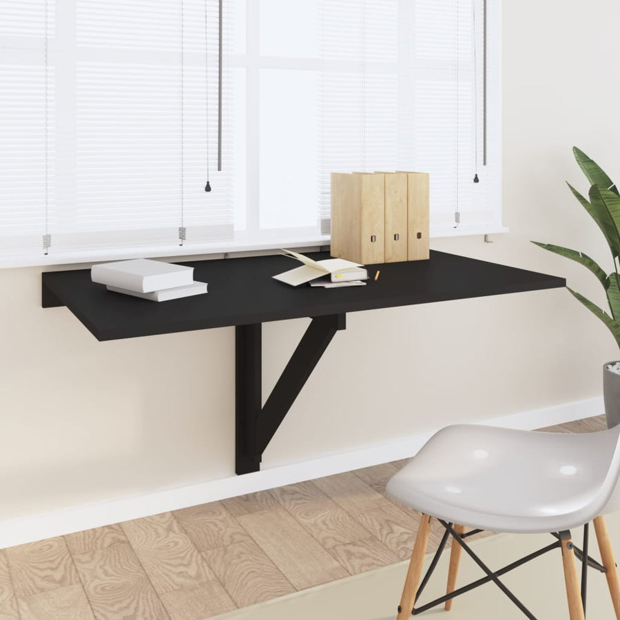 Wandtafel Inklapbaar 00X60X56 Cm Bewerkt Hout Zwart