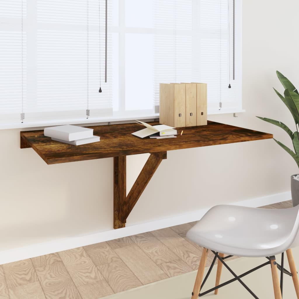 Wandtafel Inklapbaar 00X60X56 Cm Bewerkt Hout Gerookt eiken