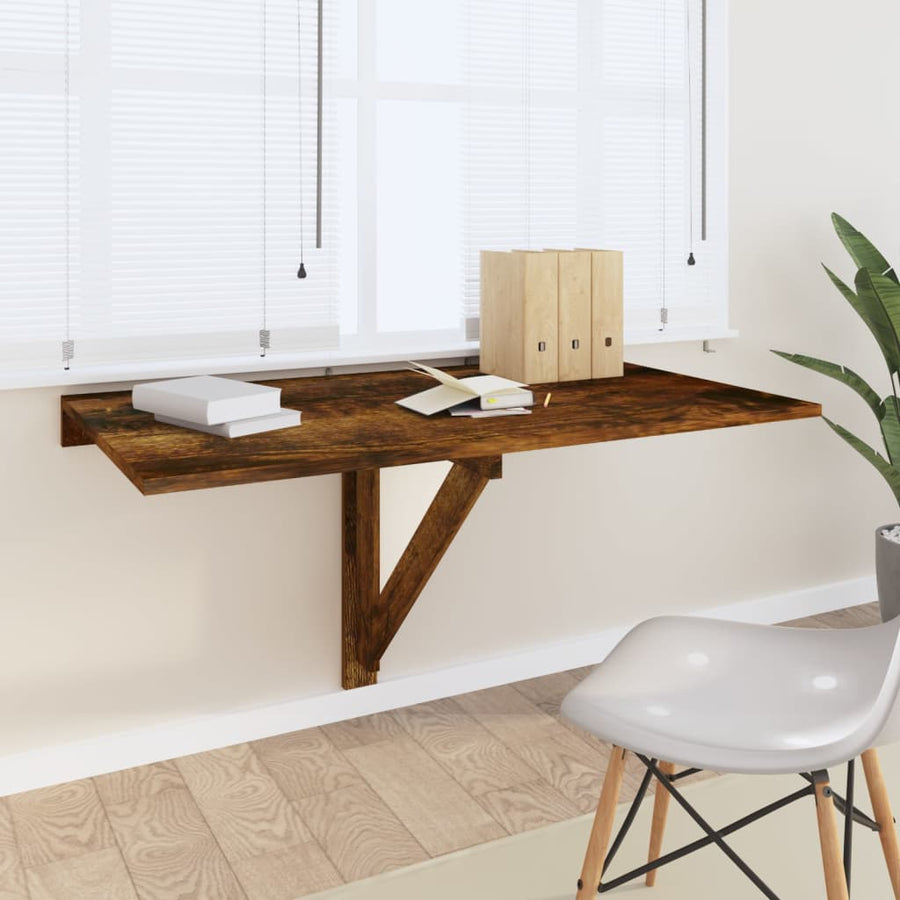 Wandtafel Inklapbaar 00X60X56 Cm Bewerkt Hout Gerookt eiken