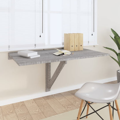 Wandtafel Inklapbaar 00X60X56 Cm Bewerkt Hout Grijs sonoma