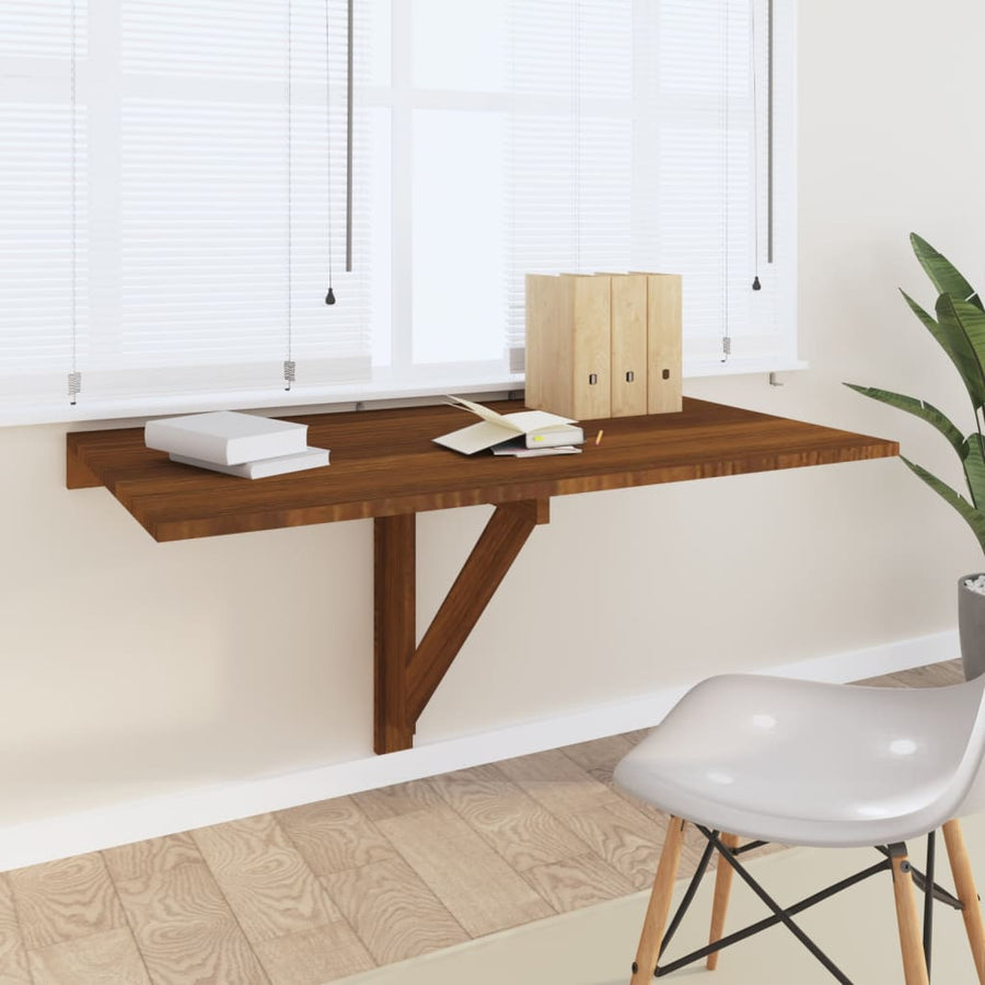 Wandtafel Inklapbaar 00X60X56 Cm Bewerkt Hout Bruineiken