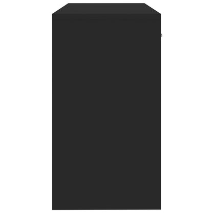 Bureau Met Kast En Lade 100X40X73 Cm Bewerkt Hout Zwart