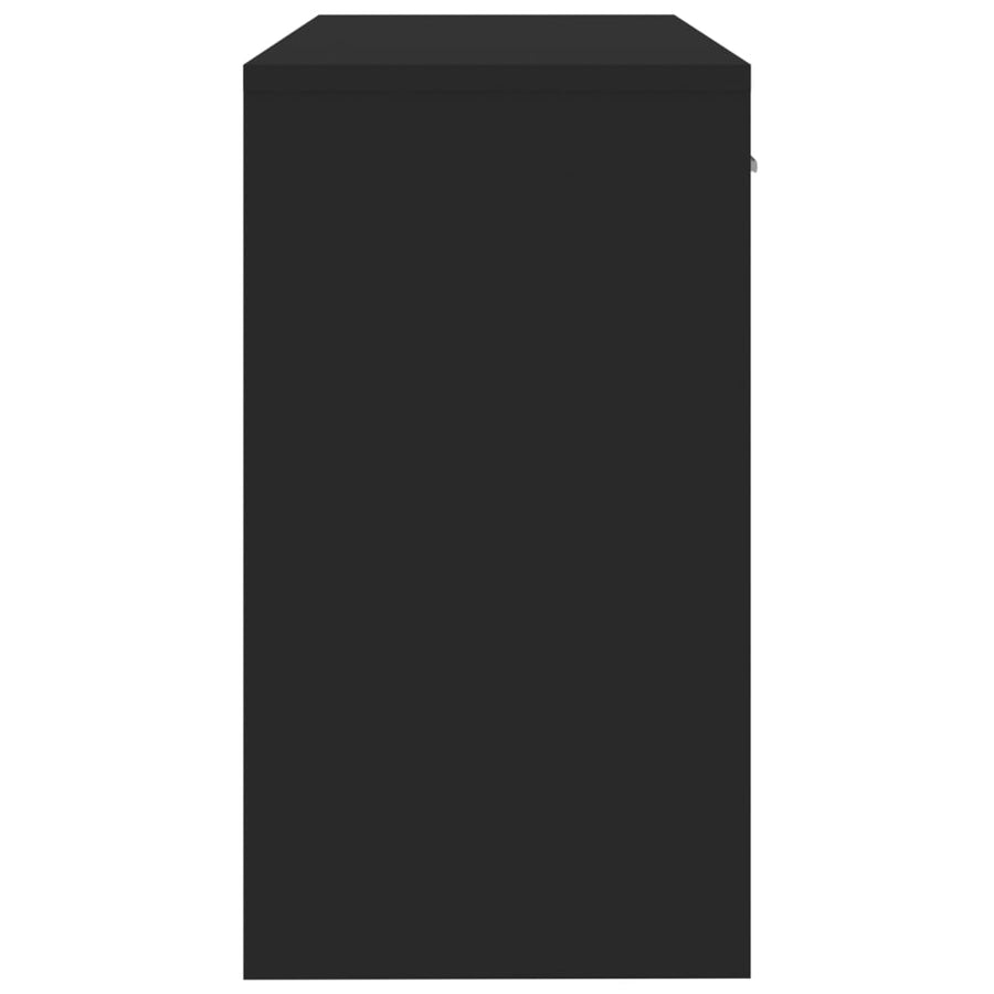 Bureau Met Kast En Lade 100X40X73 Cm Bewerkt Hout Zwart