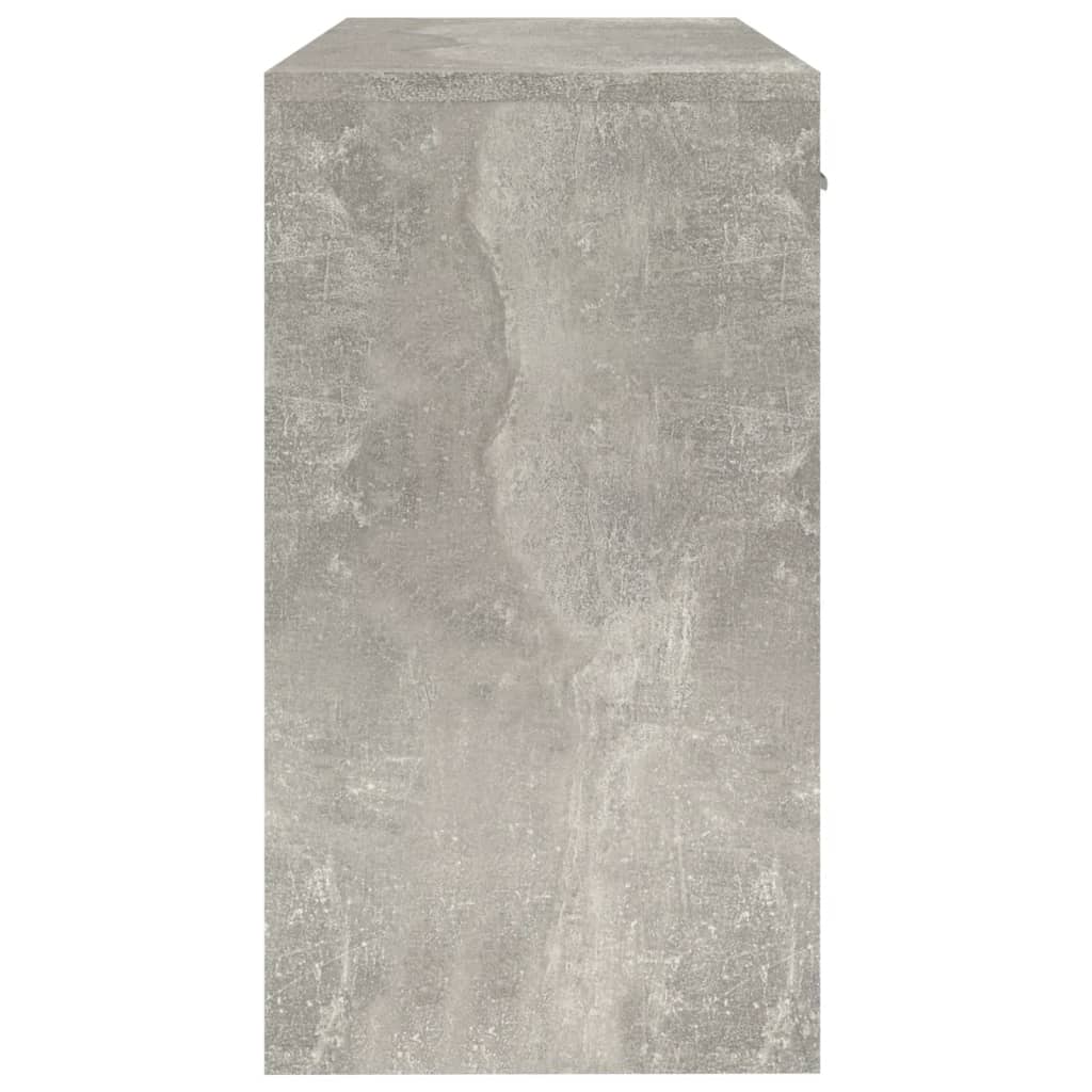 Bureau Met Kast En Lade 100X40X73 Cm Bewerkt Hout Betongrijs