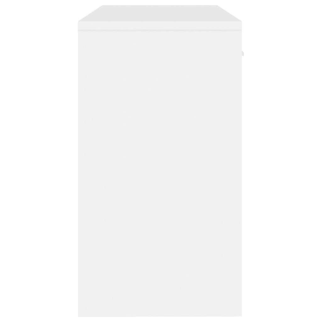 Bureau Met Kast En Lade 100X40X73 Cm Bewerkt Hout Hoogglans wit