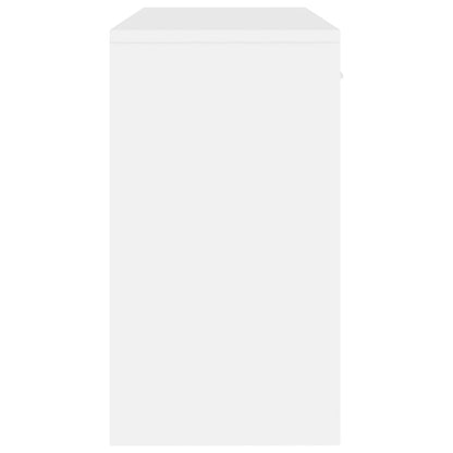 Bureau Met Kast En Lade 100X40X73 Cm Bewerkt Hout Hoogglans wit