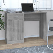 Bureau met kast en lade 100x40x73 cm grijs sonoma