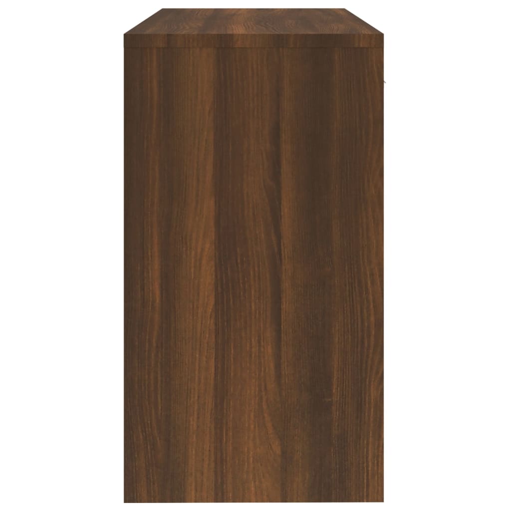 Bureau Met Kast En Lade 100X40X73 Cm Bewerkt Hout Bruineiken