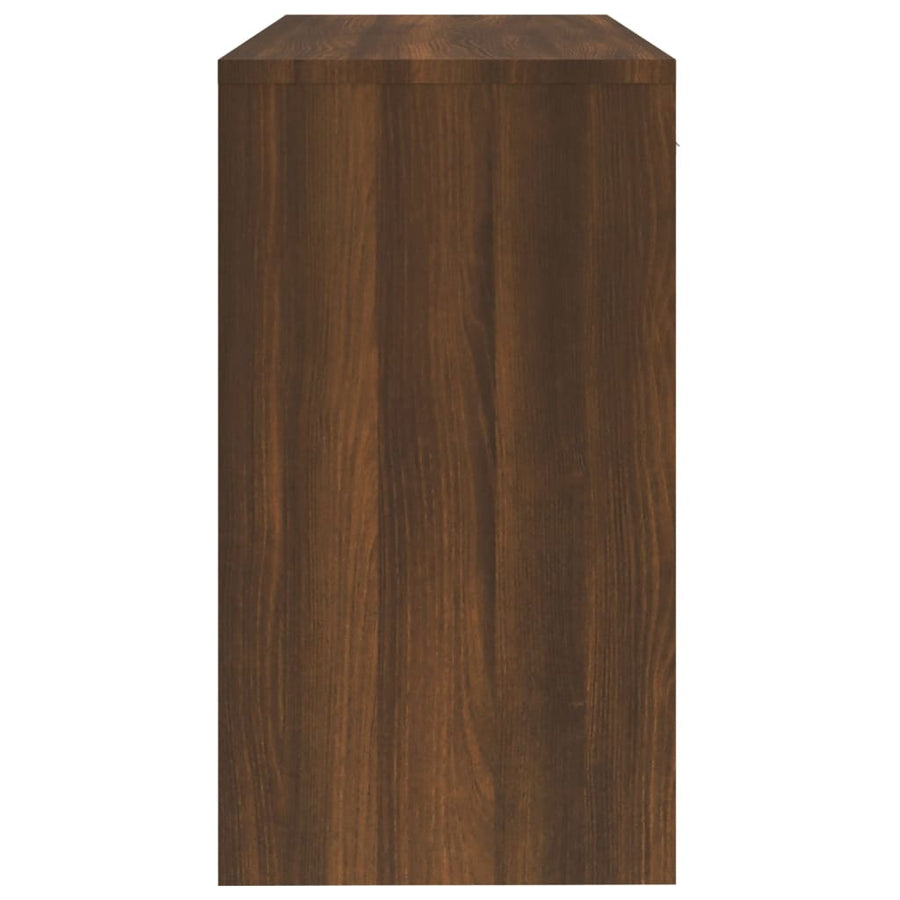 Bureau Met Kast En Lade 100X40X73 Cm Bewerkt Hout Bruineiken