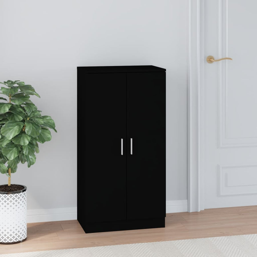 Schoenenkast 55X35X108 Cm Bewerkt Hout Zwart