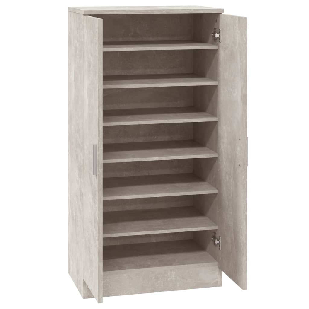 Schoenenkast 55X35X108 Cm Bewerkt Hout Betongrijs