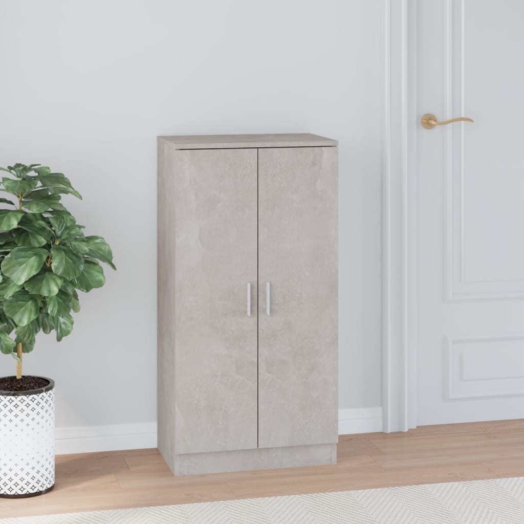 Schoenenkast 55X35X108 Cm Bewerkt Hout Betongrijs