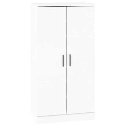 Schoenenkast 55X35X108 Cm Bewerkt Hout Hoogglans Wit
