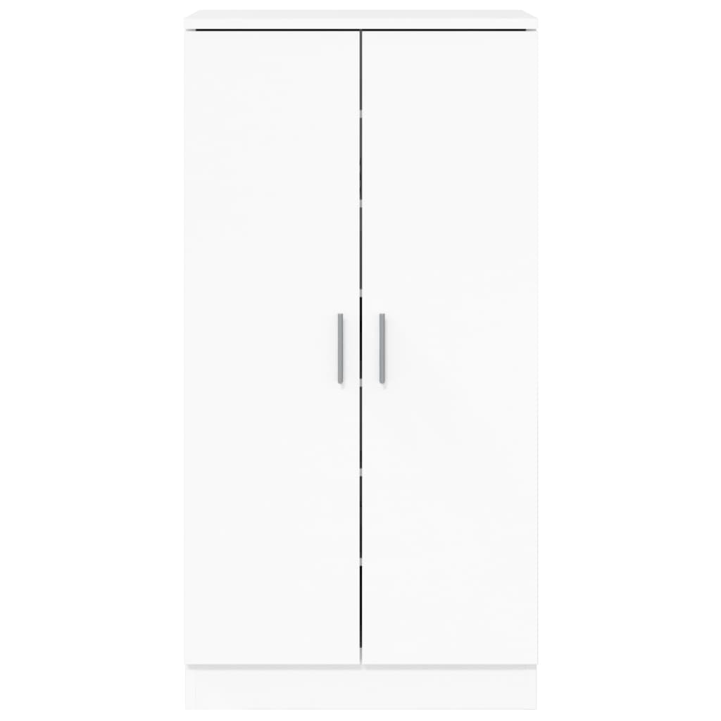 Schoenenkast 55X35X108 Cm Bewerkt Hout Hoogglans Wit