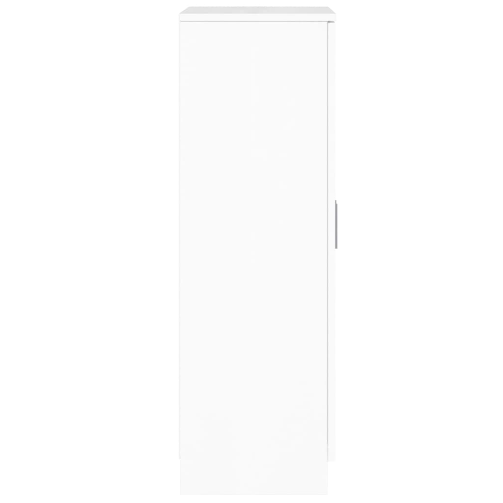 Schoenenkast 55X35X108 Cm Bewerkt Hout Hoogglans Wit