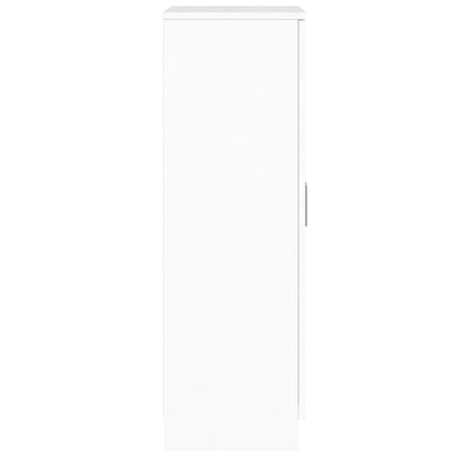 Schoenenkast 55X35X108 Cm Bewerkt Hout Hoogglans Wit