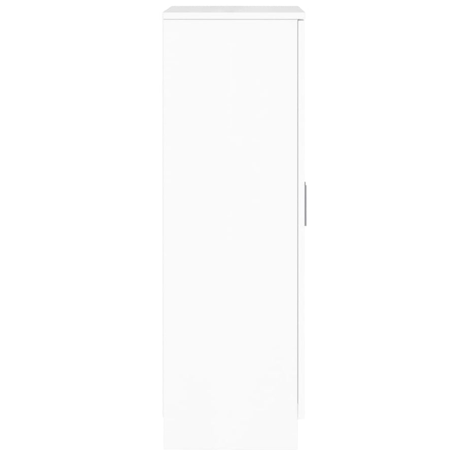 Schoenenkast 55X35X108 Cm Bewerkt Hout Hoogglans Wit