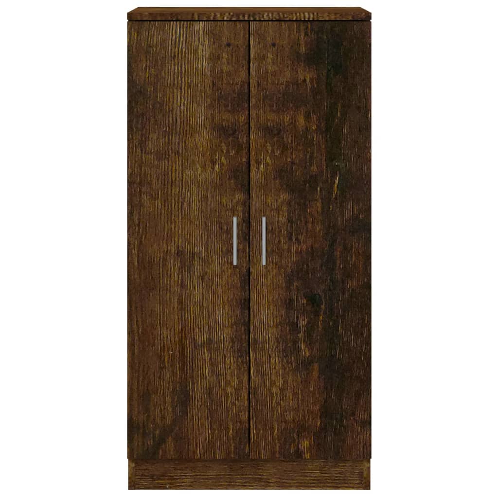 Schoenenkast 55X35X108 Cm Bewerkt Hout Gerookt Eikenkleurig