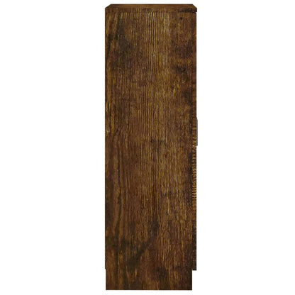 Schoenenkast 55X35X108 Cm Bewerkt Hout Gerookt Eikenkleurig