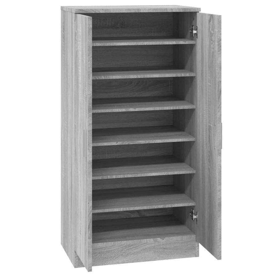 Schoenenkast 55x35x108 cm bewerkt hout grijs sonoma