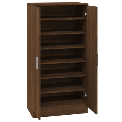Schoenenkast 55X35X108 Cm Bewerkt Hout Bruin Eikenkleur Bruineiken