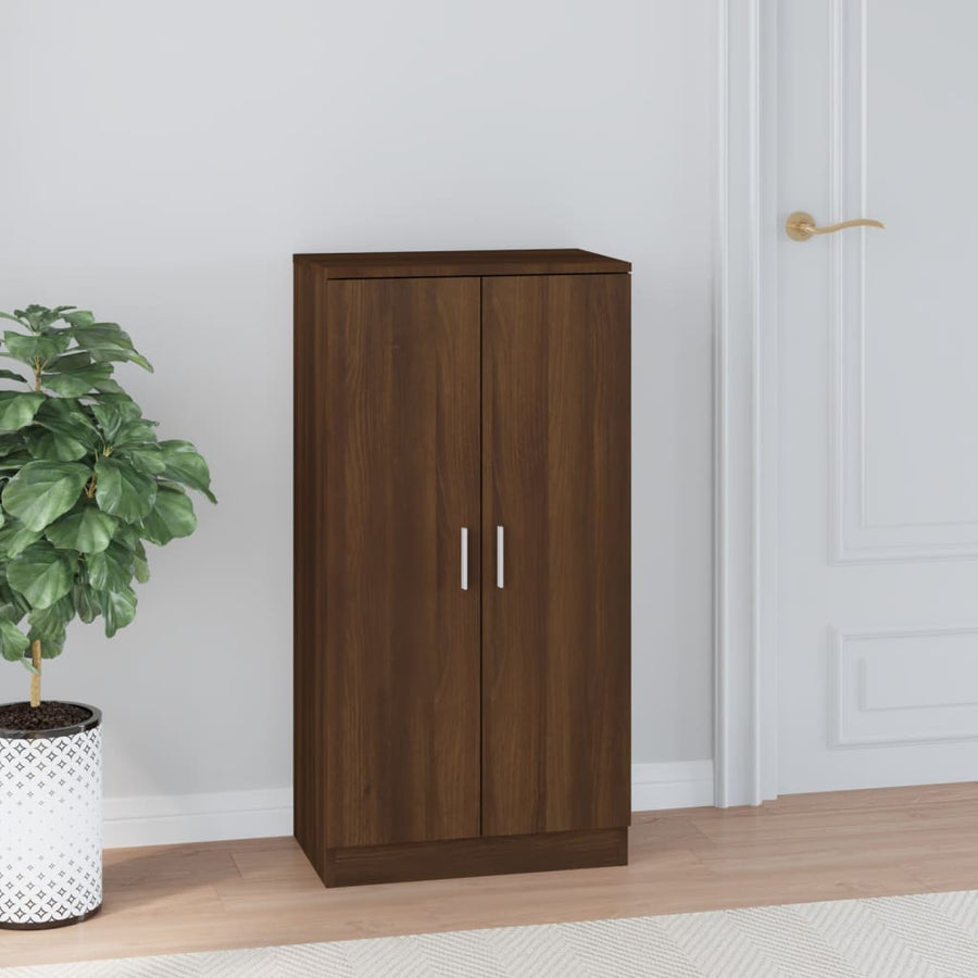 Schoenenkast 55X35X108 Cm Bewerkt Hout Bruin Eikenkleur Bruineiken