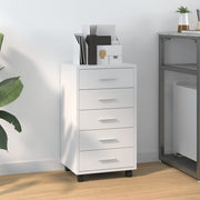 Ladekast 33x38x63 cm hoogglans wit bewerkt hout