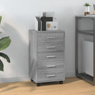 Drawer cabinet with wheels treated wood grey Sonoma oak