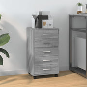 Ladekast met wieltjes 33x38x63 cm grijs sonoma eiken