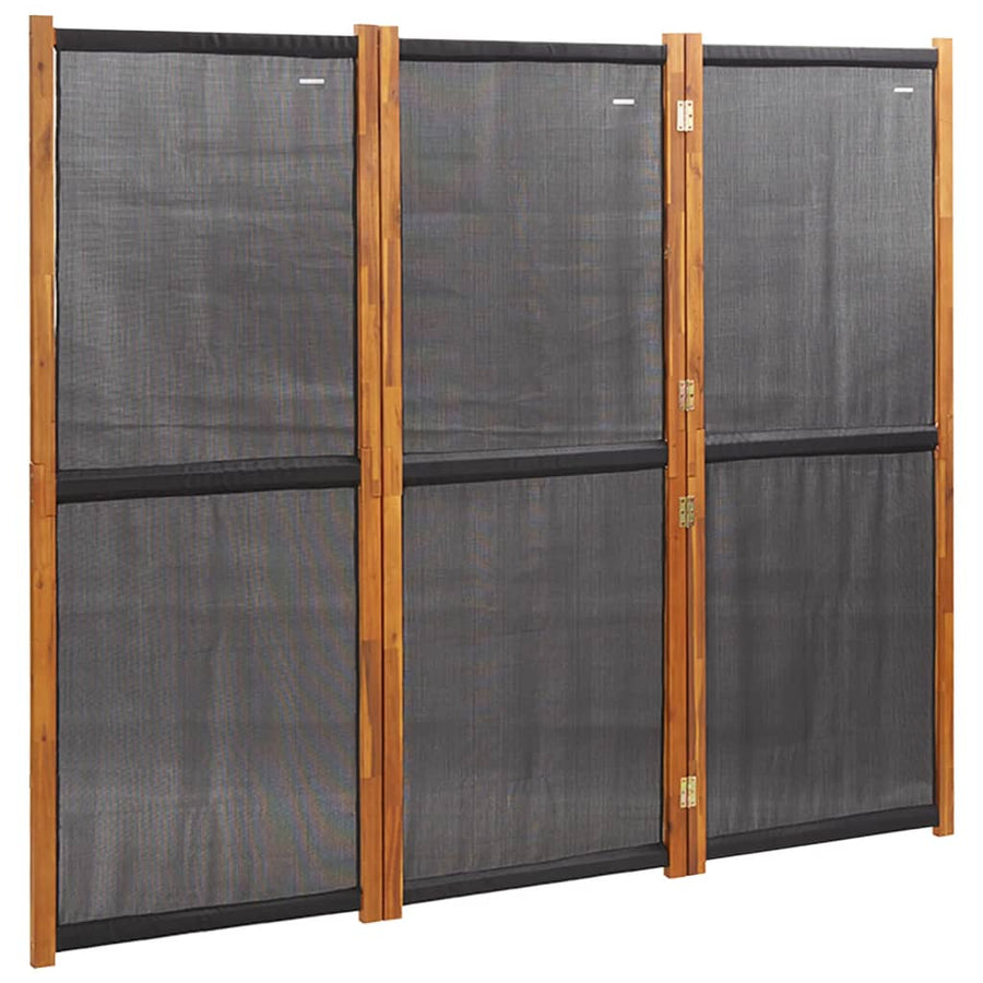 Kamerscherm met 3 panelen 210x180 cm zwart 210 x 180 cm Zwart